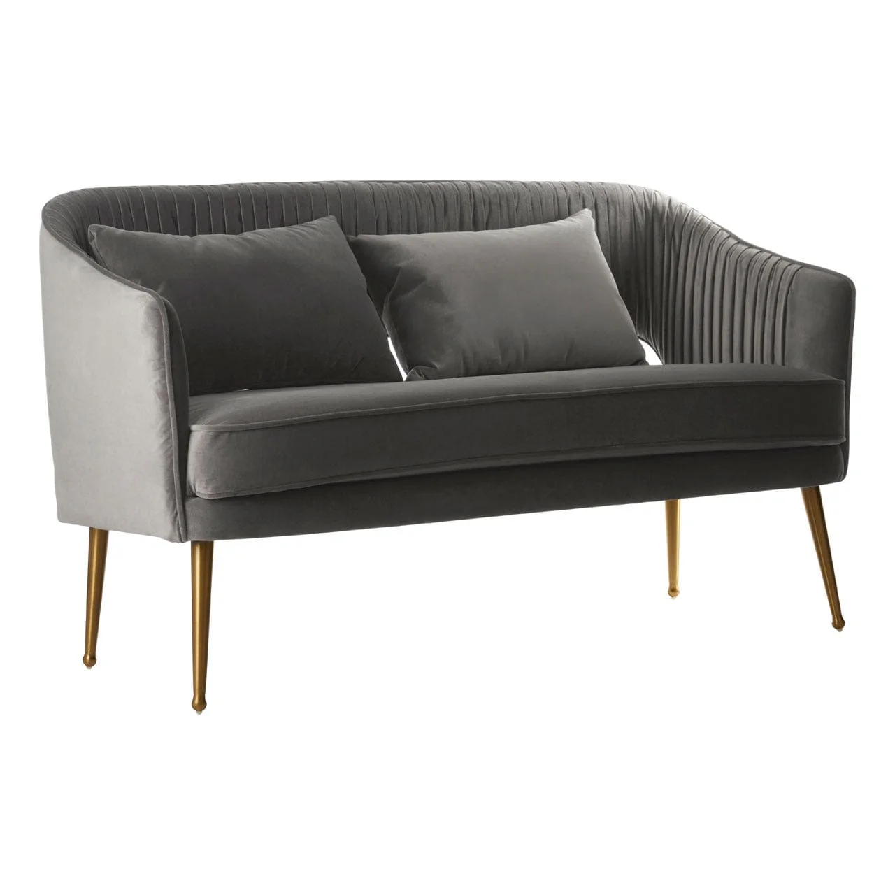 Hendricks Grey Velvet Sofa - Image 3