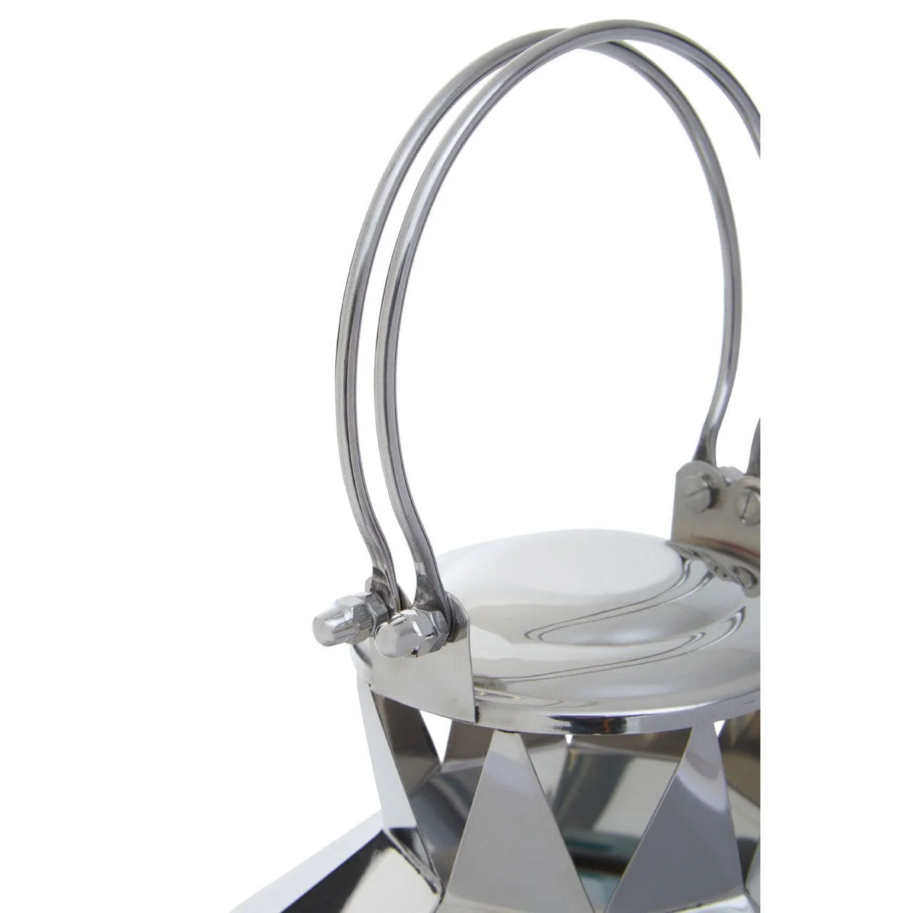 London Large Silver Steel Lantern - Image 3