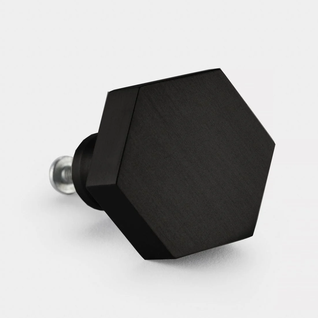 Hexagon Brass Cupboard Door Knob Handle - Black
