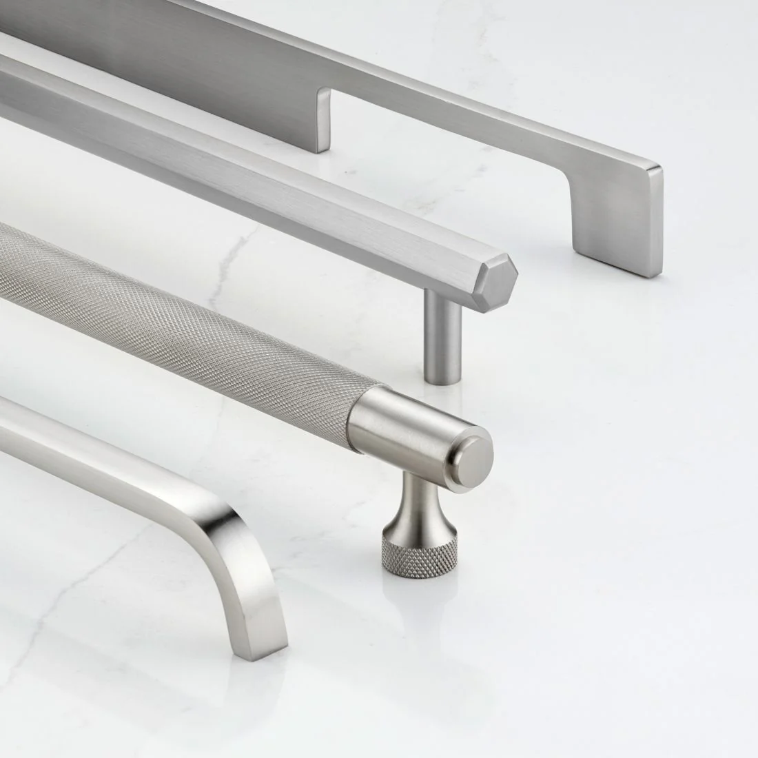 Hexagonal Brass Cupboard Bar Handle - Silver - Hole Centre 160mm - Image 2