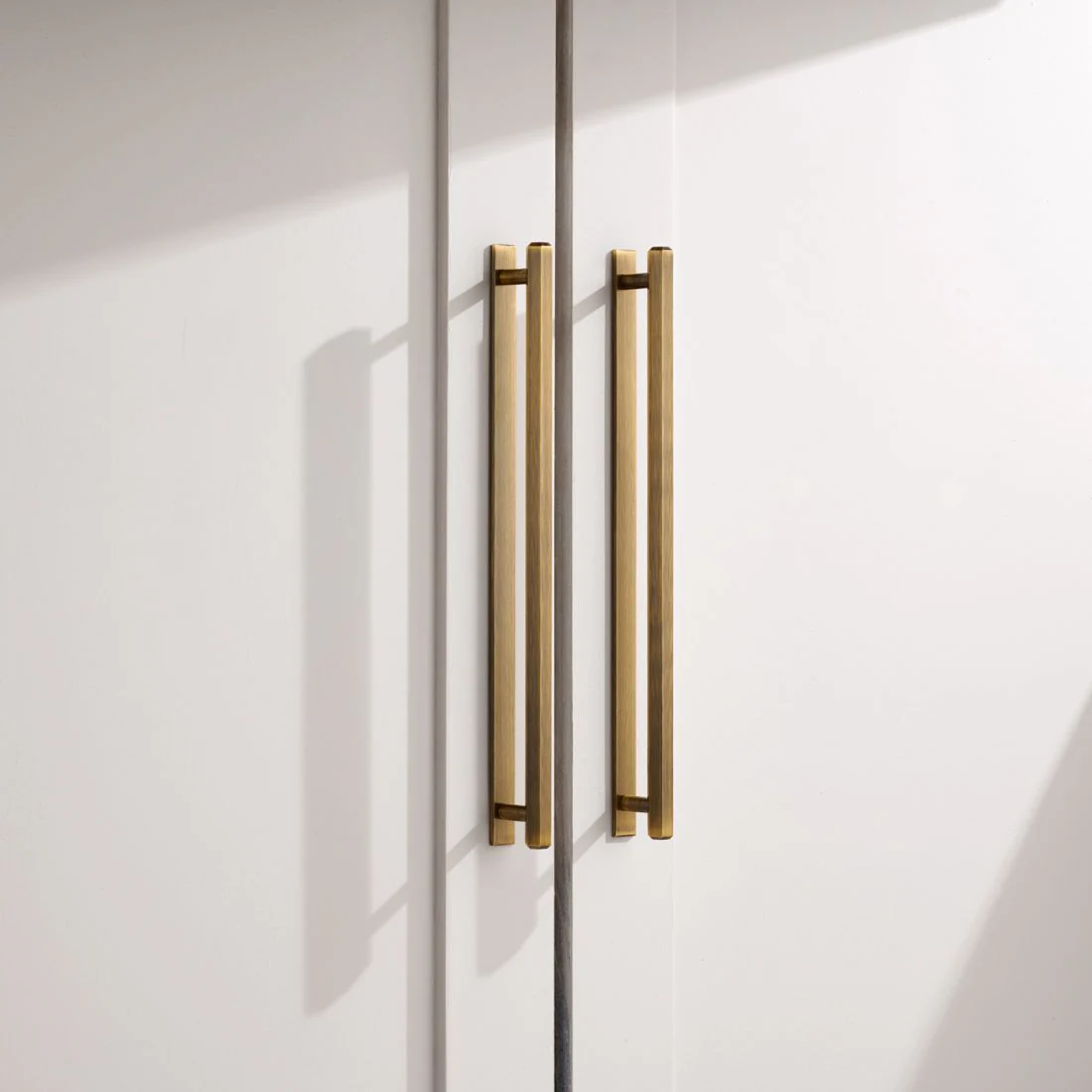 Hexagonal Brass Cupboard Bar Handle With Back Plate - Antique Brass - Hole Centre 320mm - Image 2