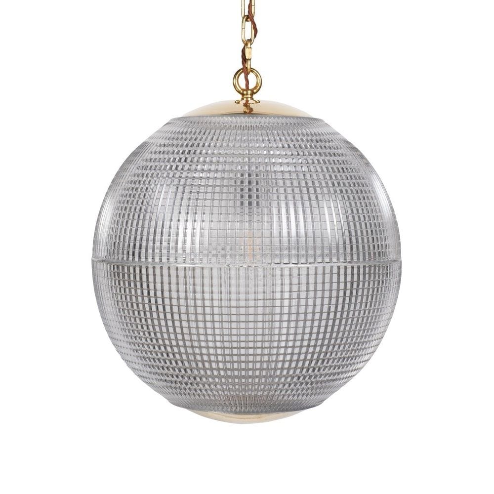 Hollen Globe Brass Glass Large Pendant Light