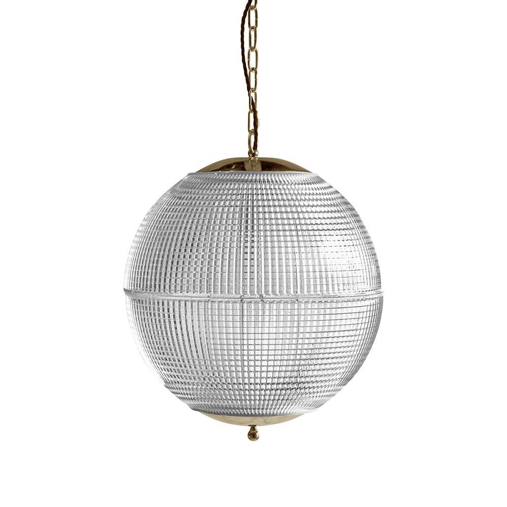 Hollen Globe Polished Brass Glass Large Pendant Light