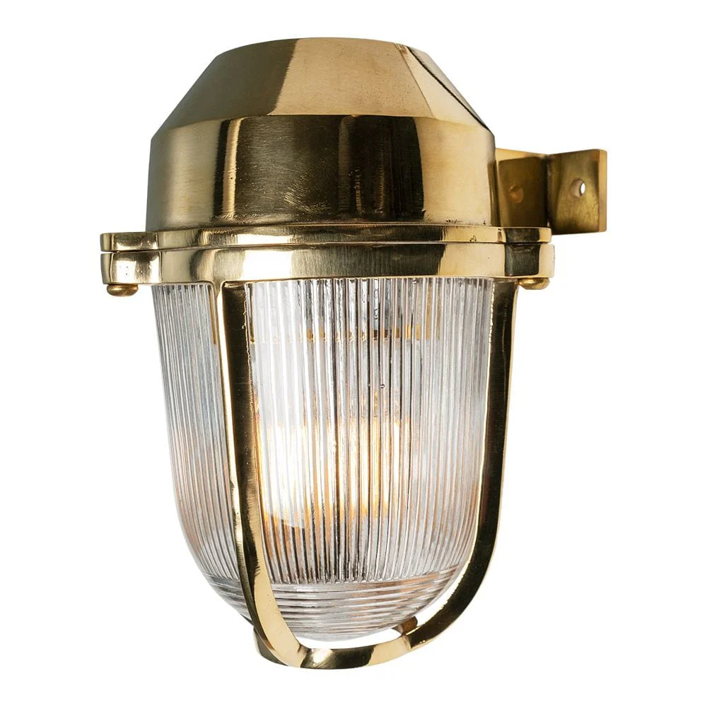 Hopkin Polished Brass IP66 Prismatic Glass Light - The Outdoor & Bathroom Collection - Image 3