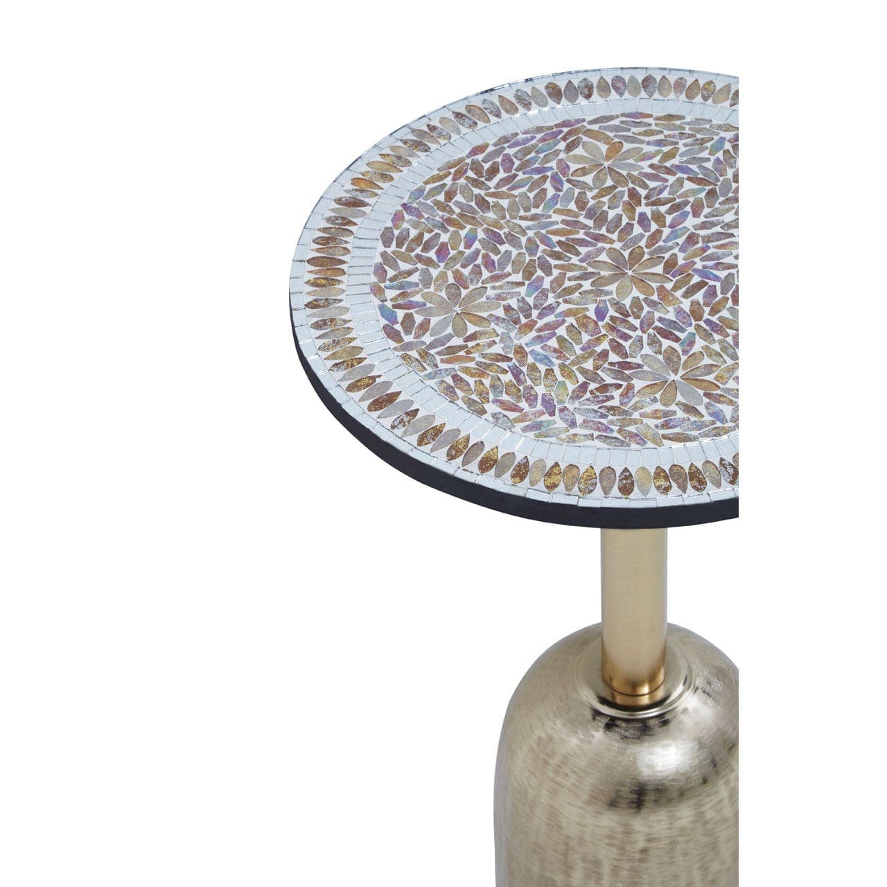 Inventivo Mosaic Top Gold Base Side Table - Image 3