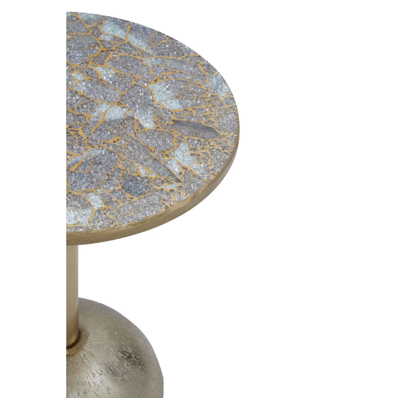 Inventivo Mosaic Top Gold Finish Side Table - Image 3