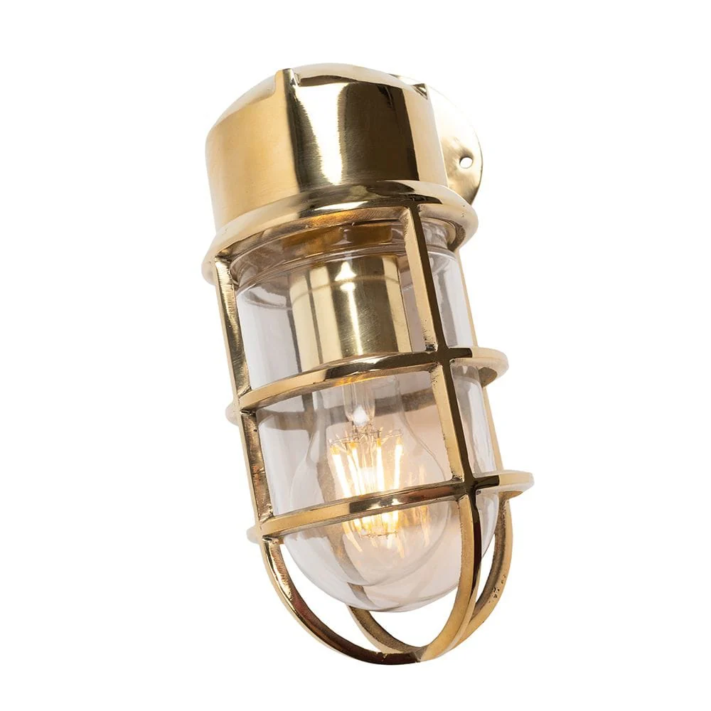 Kemp IP66 Rated Polished Brass Wall Light - The Outdoor & Bathroom Collection - Image 8