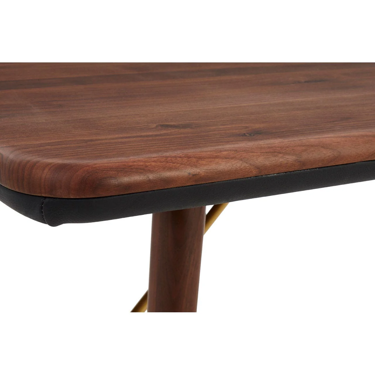 Kenso Walnut Wood / Brass Finish Dining Table - Image 3