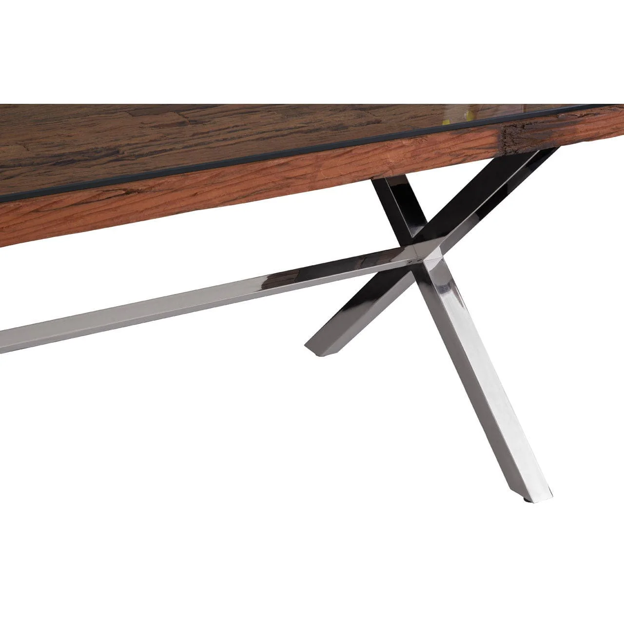 Kerala Natural Dining Table With Cross Base - Image 3