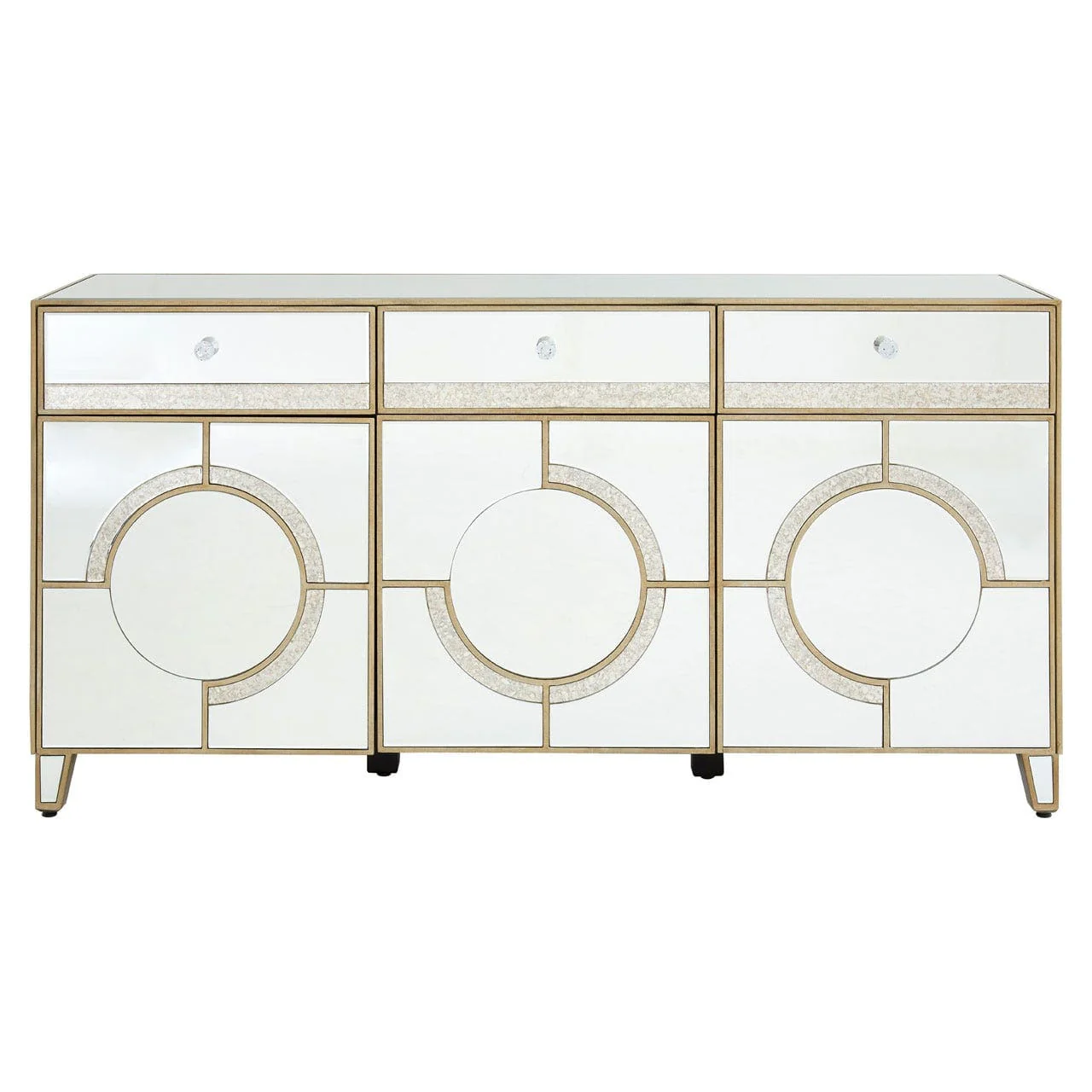 Knightsbridge Cabinet Wiith 3 Doors & 3 Drawers - Mirrored Glass
