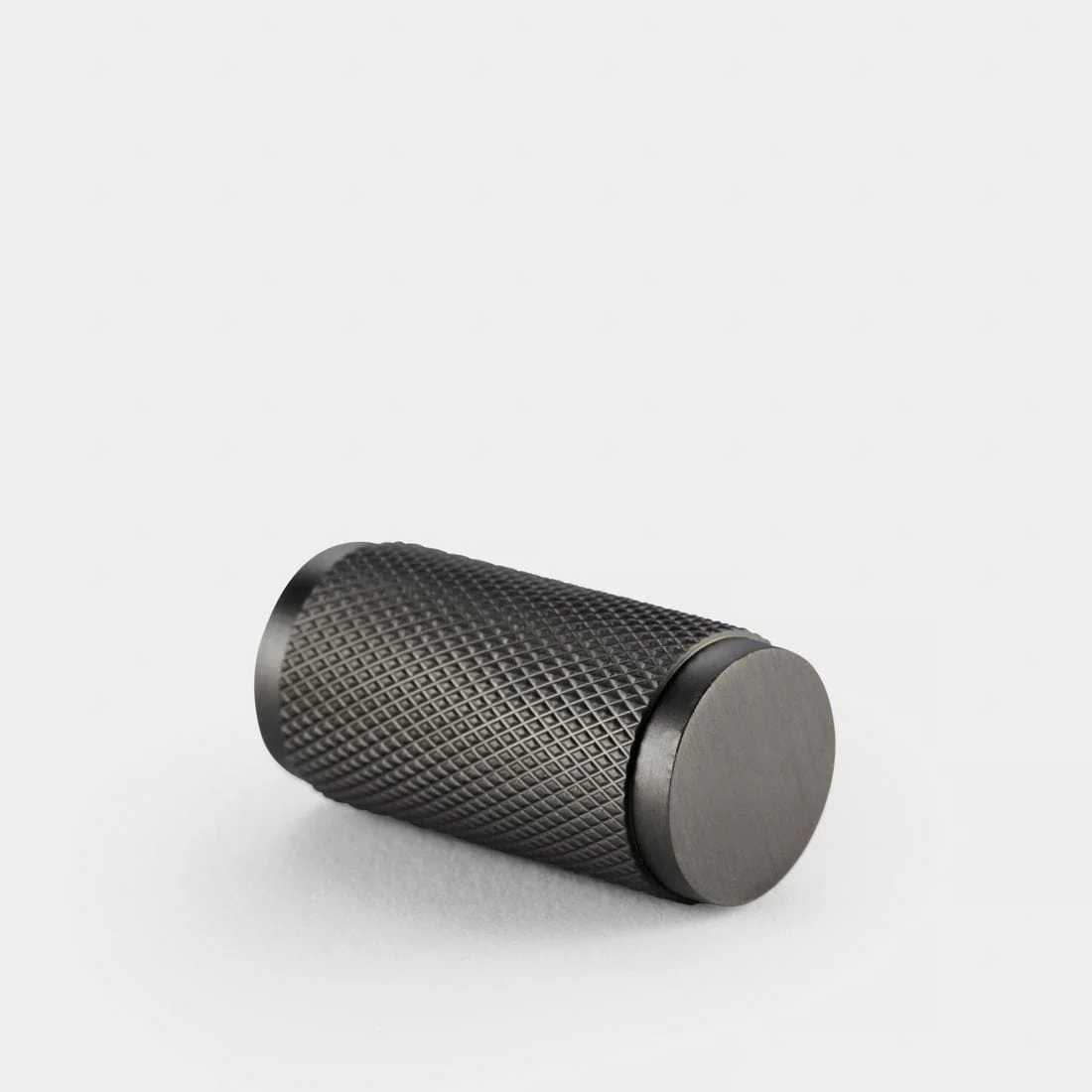 Knurled Cylinder Brass Cupboard Door Pull Handle - Gunmetal Grey