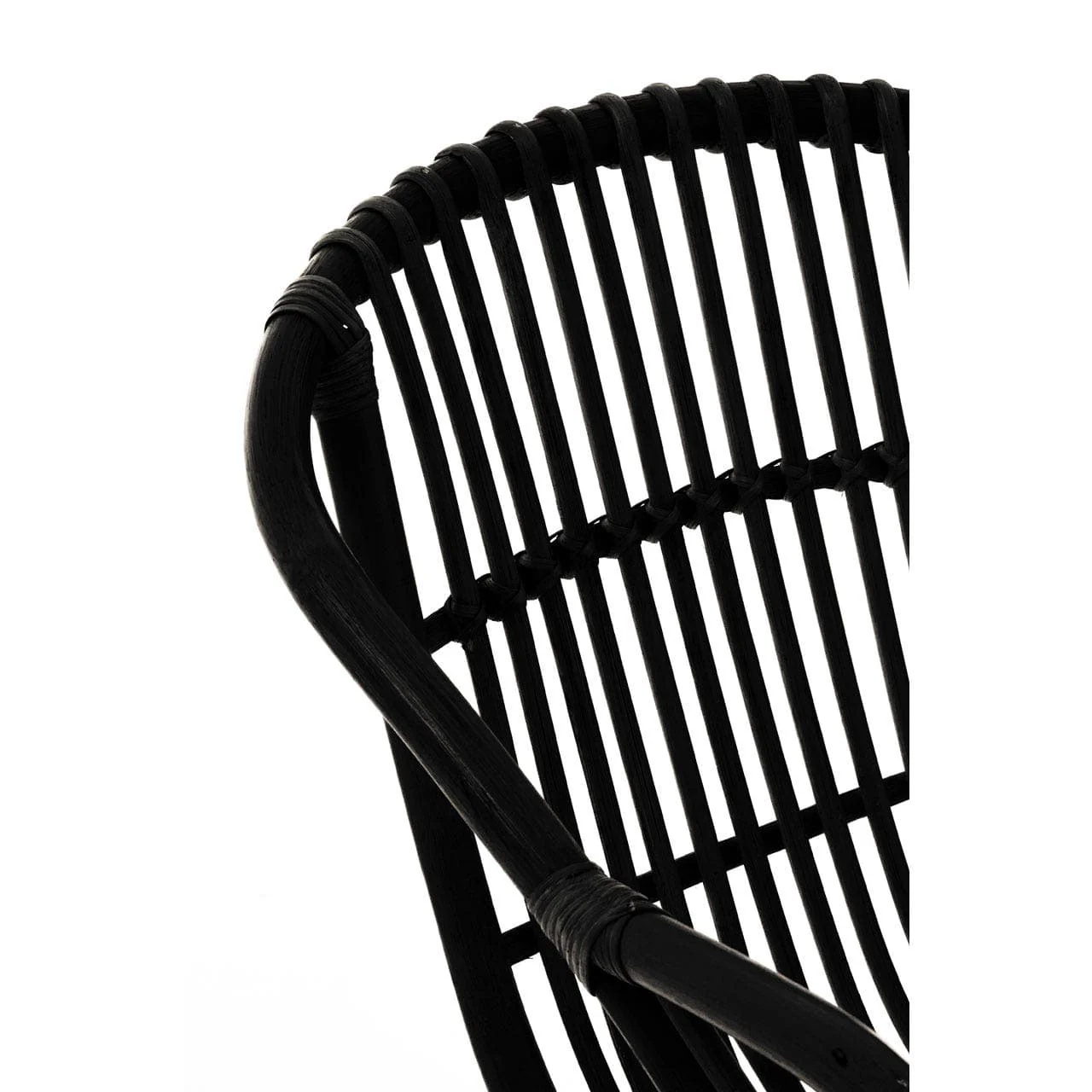 Lagom Black Rattan Chair With Raised Sides - Image 3