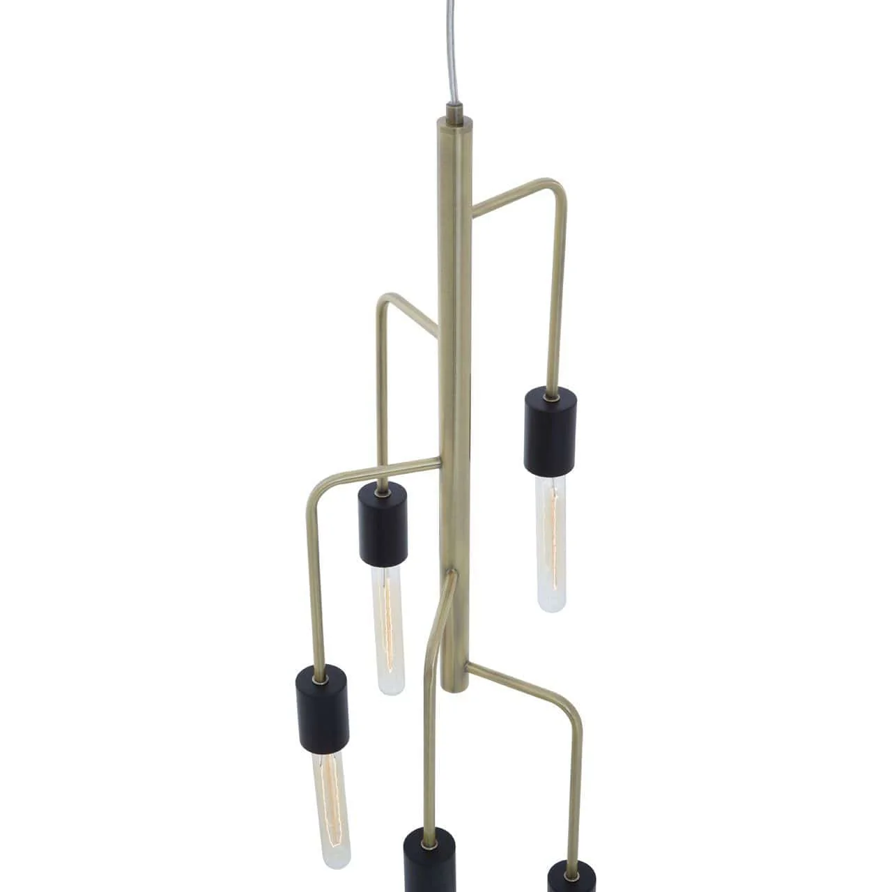Lagona 5 Bulb Antique Brass Pendant Light - Image 3