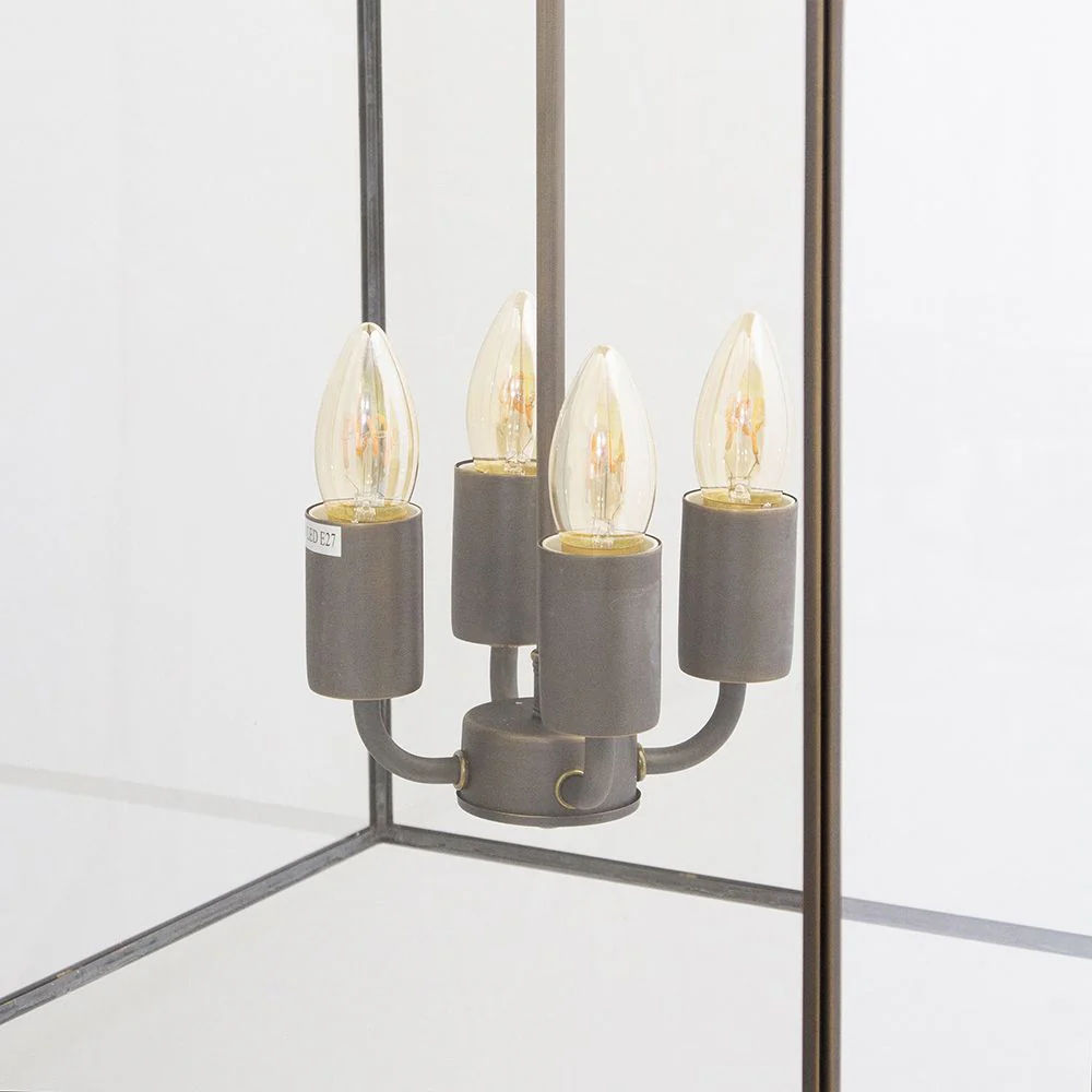 Langdon Lantern Pendant Light Large Blackened Brass - Image 5