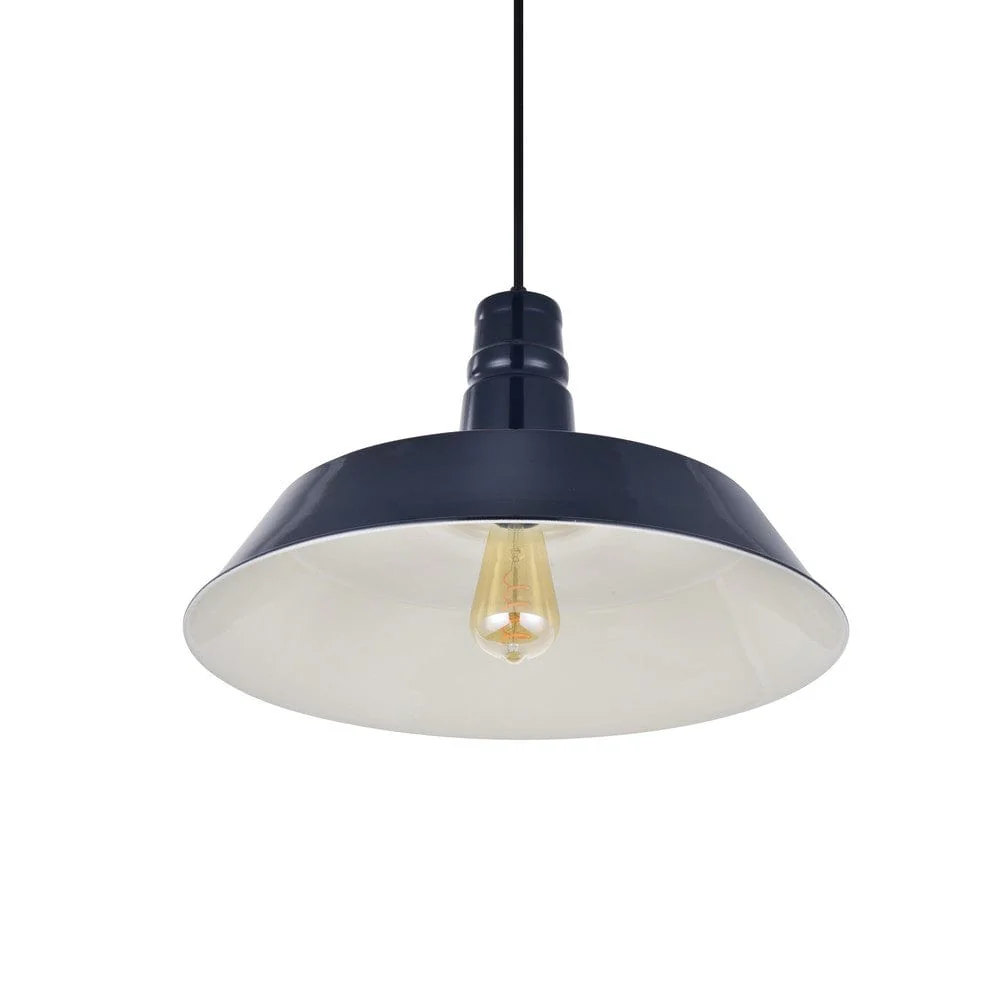 Large Argyll Industrial Pendant Light Squid Ink Navy Blue - Image 4