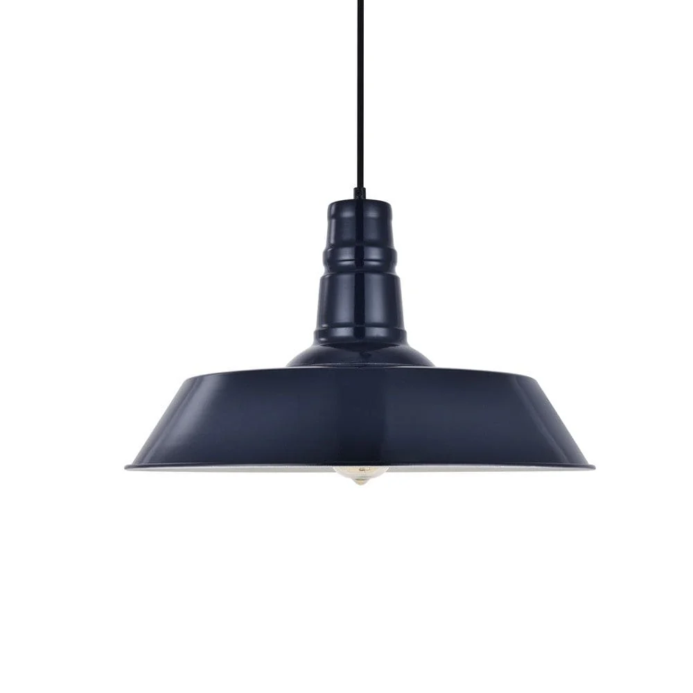 Large Argyll Industrial Pendant Light Squid Ink Navy Blue - Image 5