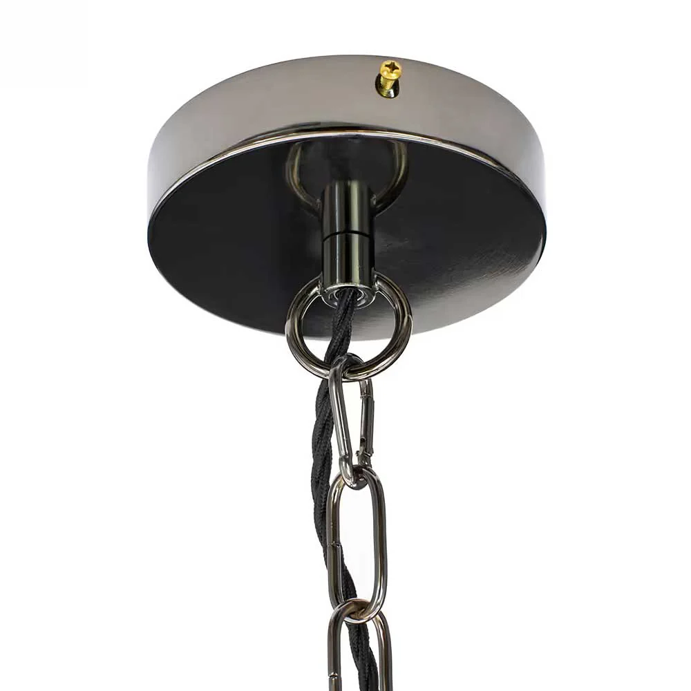 Lawrence Clear Elongated Dome Glass Pendant Light - Black Nickel - Image 4