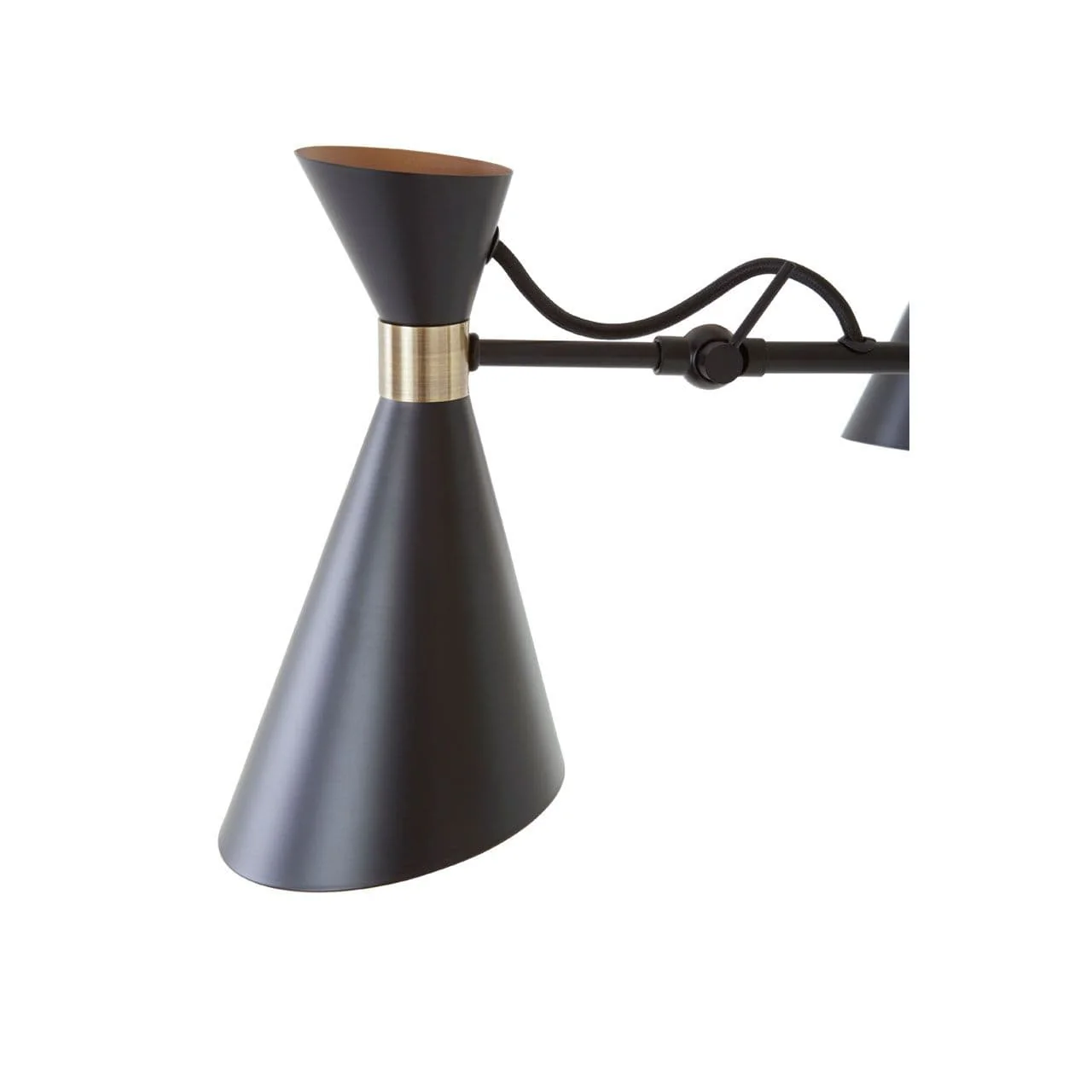 Linox 3 Shade Black And Gold Bent Arm Pendant - Image 3