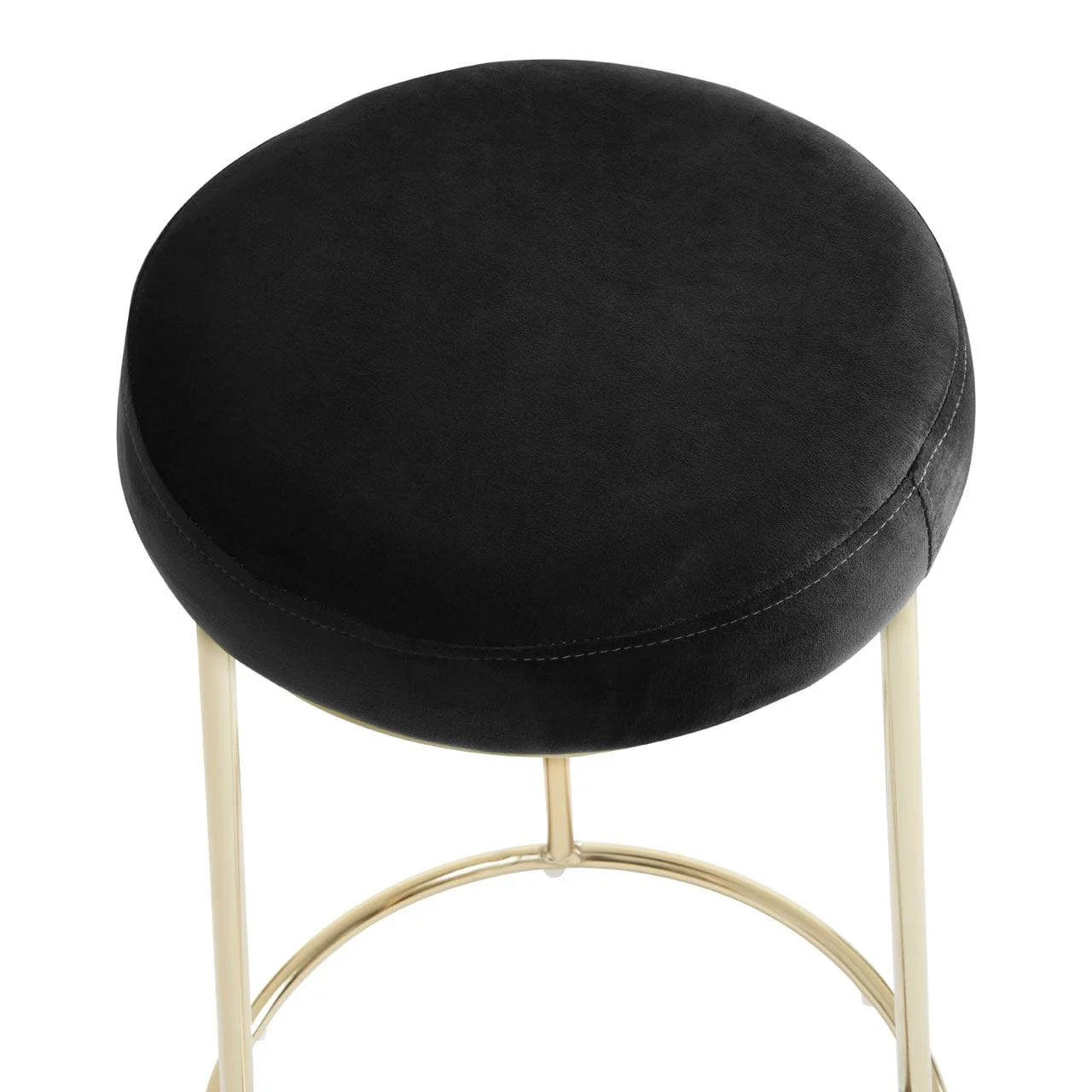 New York Bar Stool In Black Velvet & Gold - Image 6