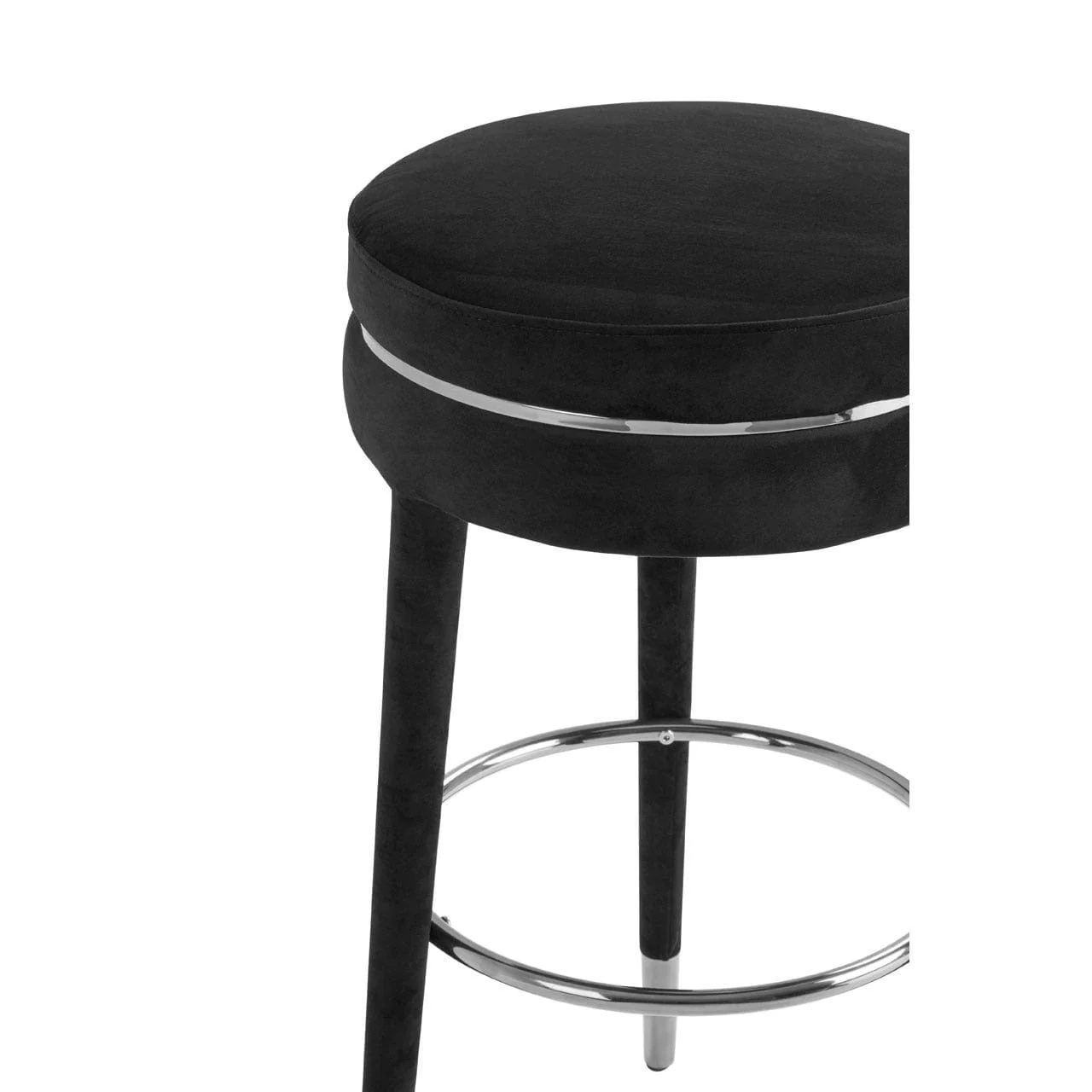 New York Grey Velvet Bar Stool - Image 4