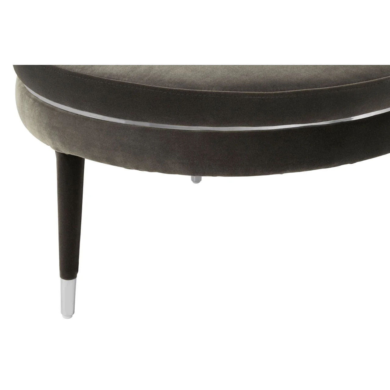 Manhattan Black Velvet Footstool - Image 3