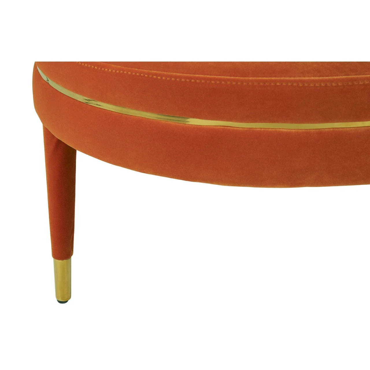 Manhattan Orange Velvet Footstool - Image 3