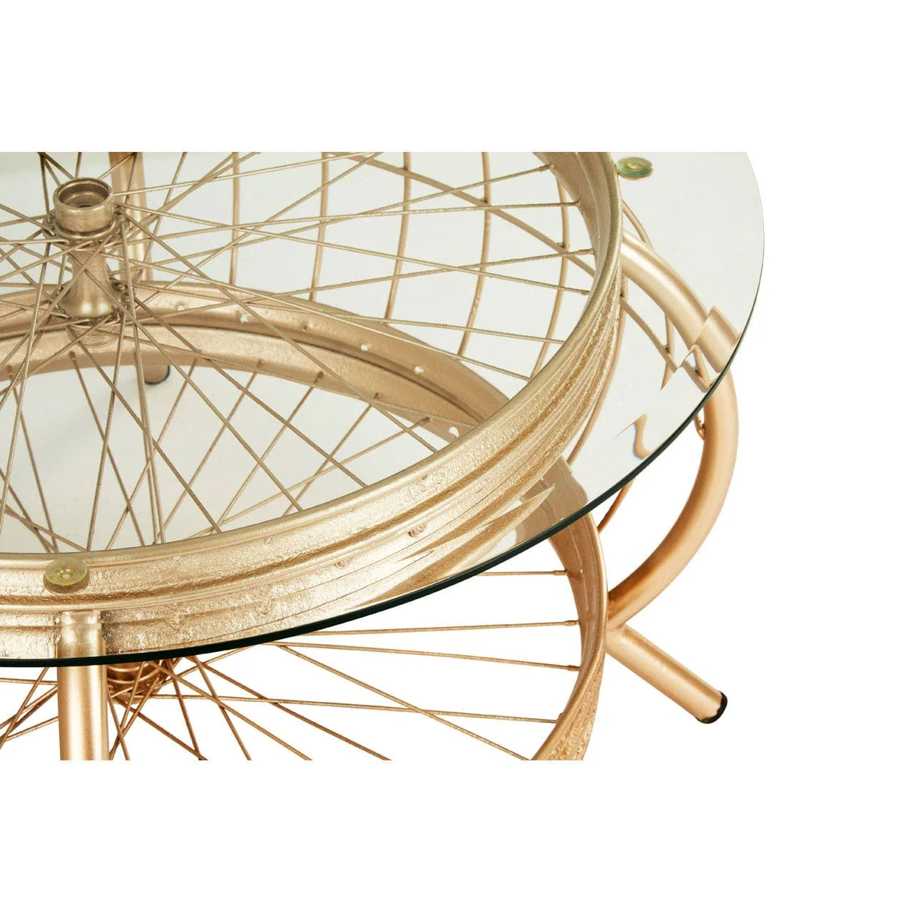Mantis Champagne Gold Finish Coffee Table - Image 5