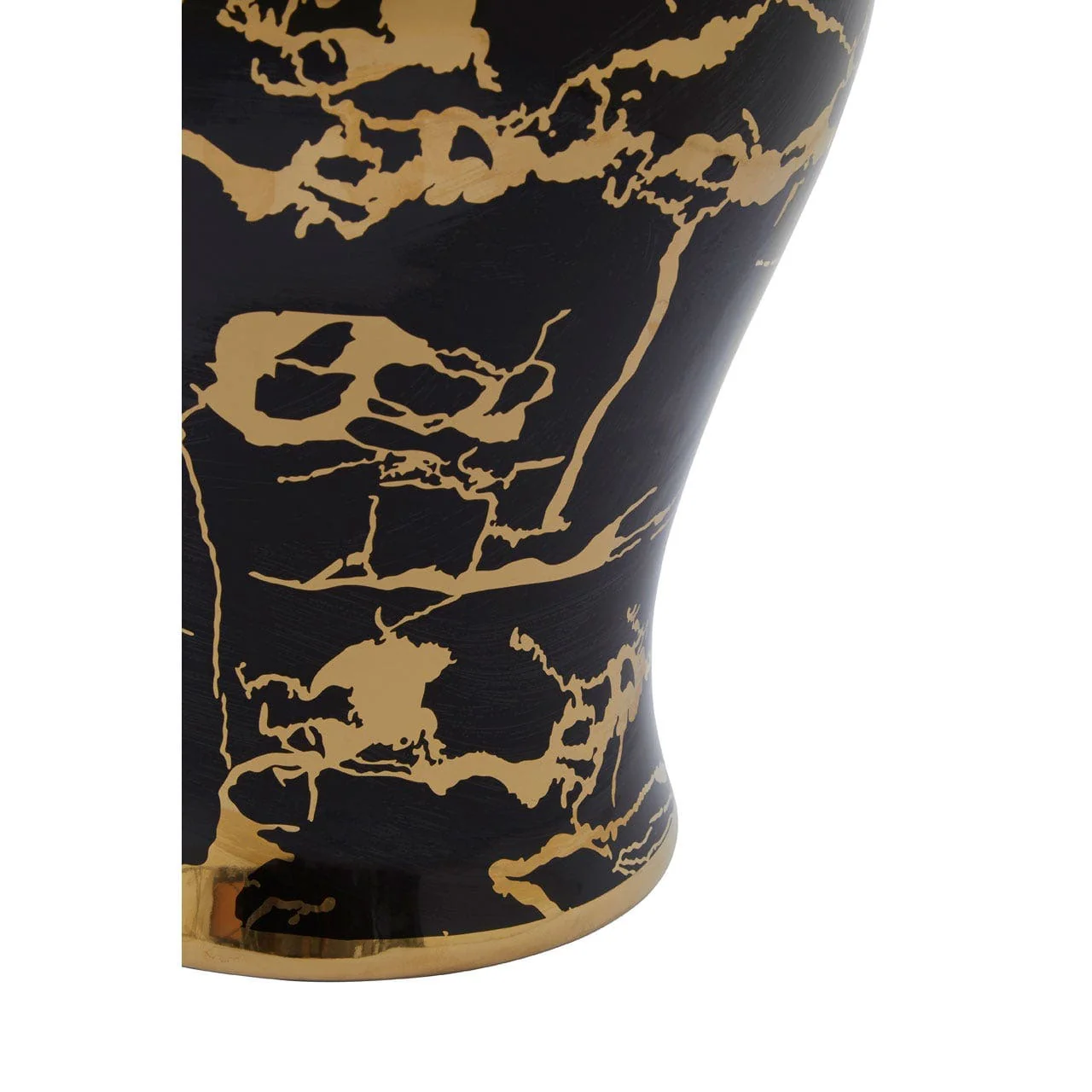 Marmo Marble Effect Black And Gold Large Ceramic Jar - Image 7