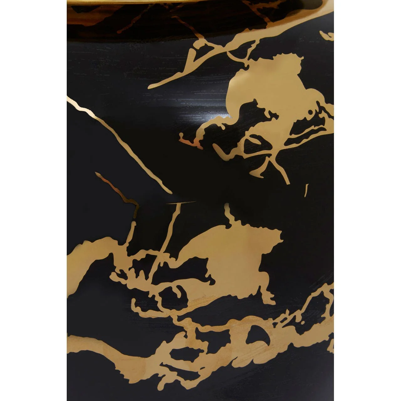 Marmo Marble Effect Black And Gold Large Ceramic Jar - Image 8