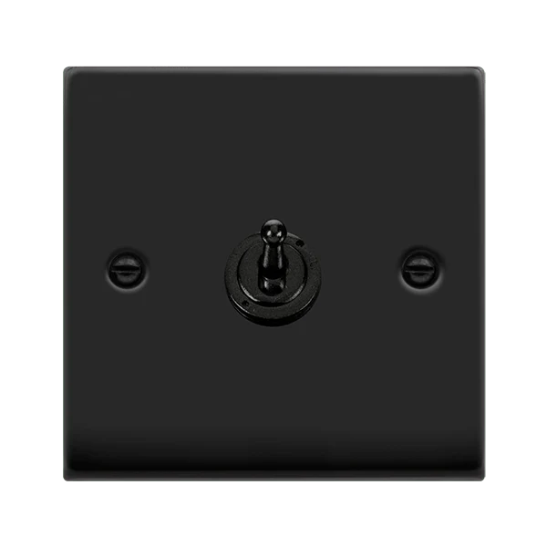 Matt Black 1 Gang 2 Way 10AX Toggle Light Switch