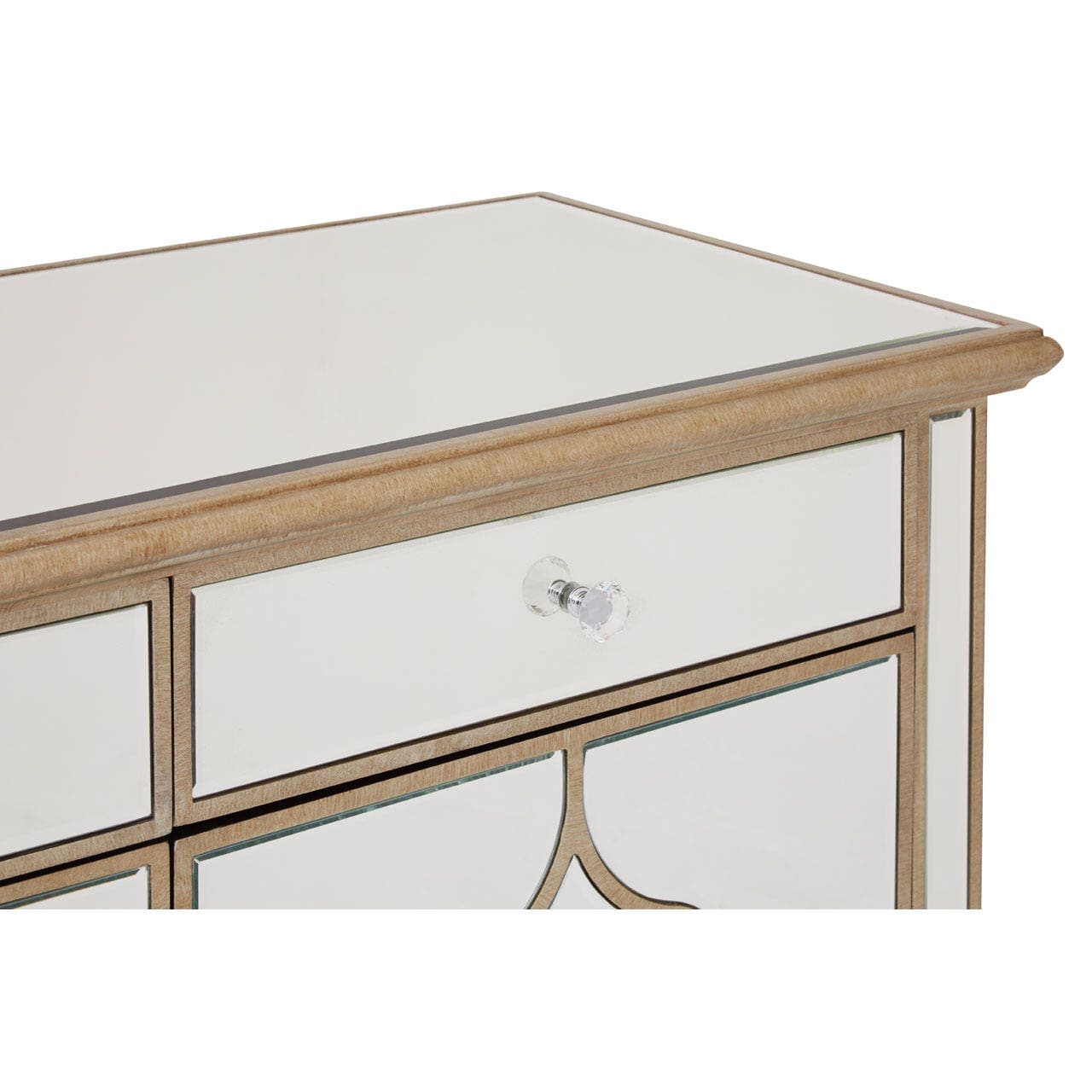 Medina Mirrored Cabinet With 3 Drawers And Mirrored Glass - Image 3