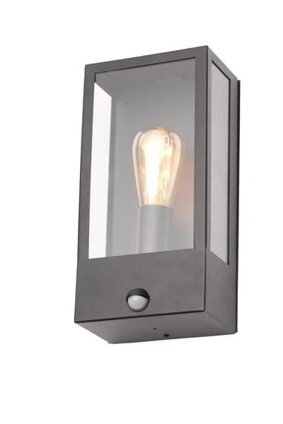 Minerva Single Light Outdoor Wall Fitting in a Black Finish With PIR Sensor