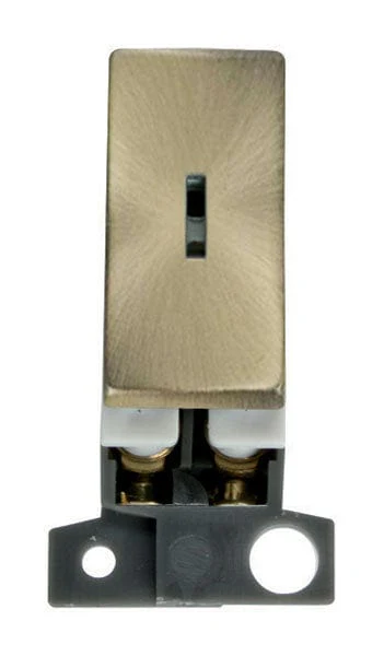 Minigrid Ingot 13A Resistive DP Ingot Keyswitch - Antique Brass