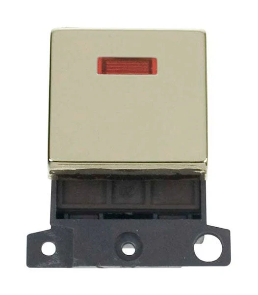 Minigrid Ingot 20A DP Ingot Switch With Neon - Brass