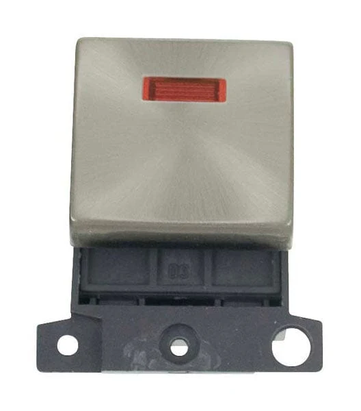 Minigrid Ingot 20A DP Ingot Switch With Neon - Satin Chrome