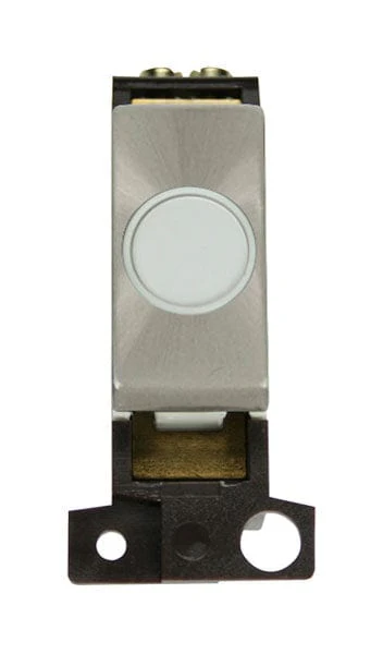 Minigrid Ingot 20A Ingot Flex Outlet Module - White - Brushed Stainless Steel