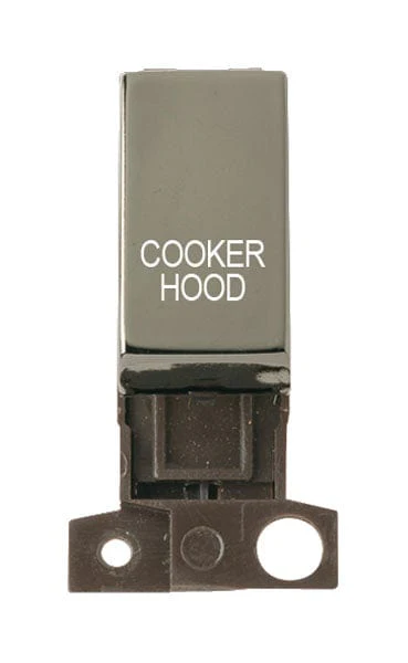 Minigrid Ingot Printed 13A Resistive 10AX DP Switch - Black Nickel - Cooker Hood