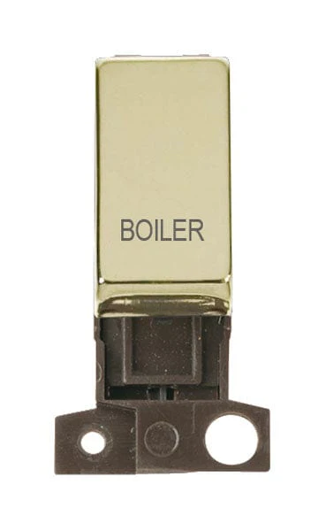 Minigrid Ingot Printed 13A Resistive 10AX DP Switch - Brass - Boiler
