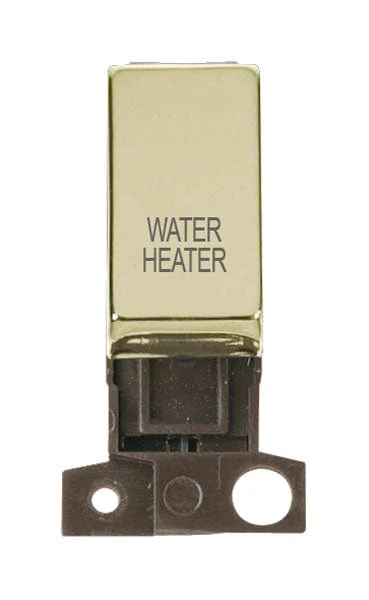 Minigrid Ingot Printed 13A Resistive 10AX DP Switch - Brass - Water Heater
