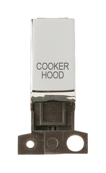 Minigrid Ingot Printed 13A Resistive 10AX DP Switch - Chrome - Cooker Hood