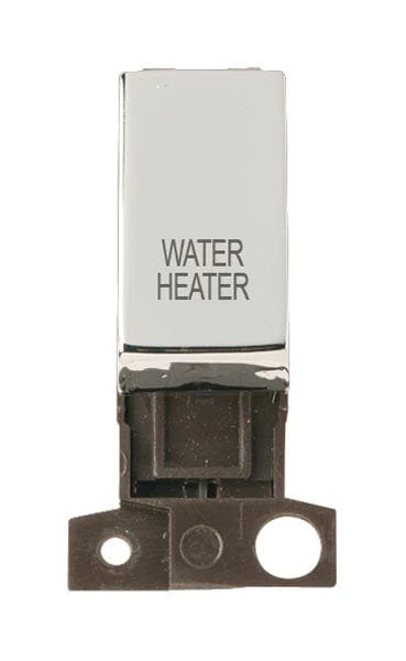Minigrid Ingot Printed 13A Resistive 10AX DP Switch - Chrome - Water Heater