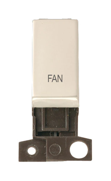 Minigrid Ingot Printed 13A Resistive 10AX DP Switch - Pearl Nickel - Fan