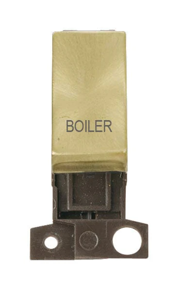 Minigrid Ingot Printed 13A Resistive 10AX DP Switch - Satin Brass - Boiler