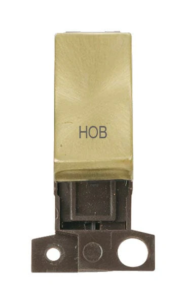 Minigrid Ingot Printed 13A Resistive 10AX DP Switch - Satin Brass - Hob