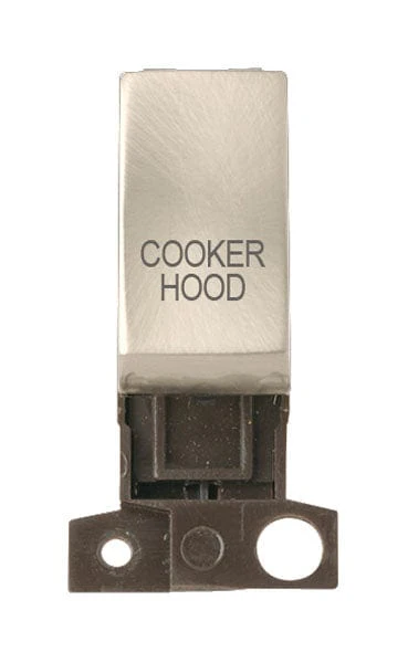 Minigrid Ingot Printed 13A Resistive 10AX DP Switch - Satin Chrome - Cooker Hood