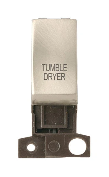 Minigrid Ingot Printed 13A Resistive 10AX DP Switch - Satin Chrome - Tumble Dryer