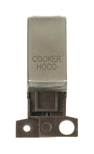 Minigrid Ingot Printed 13A Resistive 10AX DP Switch - Stainless Steel - Cooker Hood