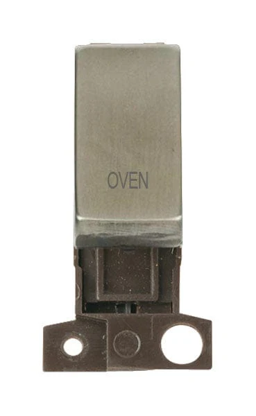 Minigrid Ingot Printed 13A Resistive 10AX DP Switch - Stainless Steel - Oven