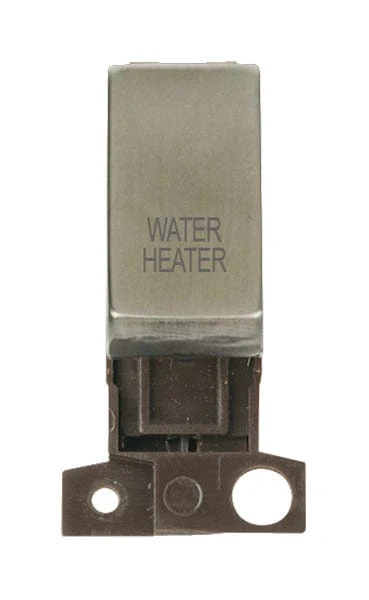 Minigrid Ingot Printed 13A Resistive 10AX DP Switch - Stainless Steel - Water Heater