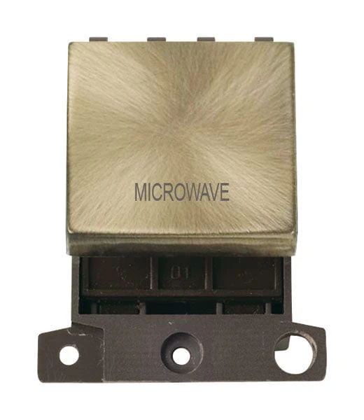 Minigrid Ingot Printed 20A DP Ingot Switch - Antique Brass - Microwave